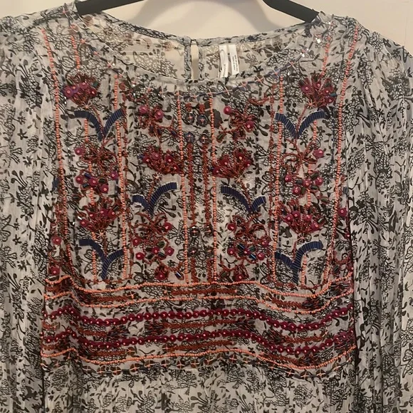 NWT Anthropologie Gisella beaded tunic dress size 0 - Picture 5 of 13